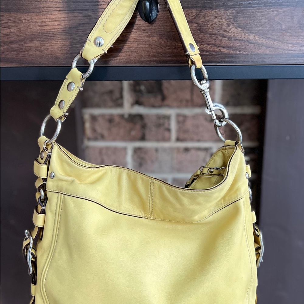 Coach Yellow Leather Zoe Hobo Shoulder Bag F12669